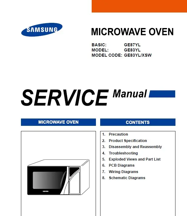 Samsung ge83yl service manual cover
