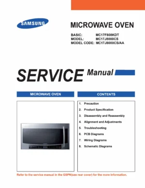 Samsung mc17j8000cs service manual cover