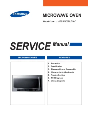 Samsung me21f606mjt service manual cover