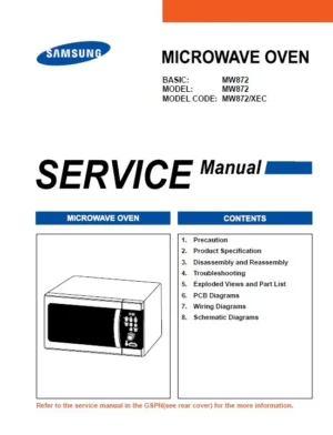 Samsung mw872 service manual cover