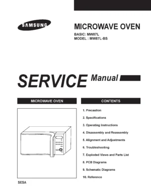 Samsung mw87l service manual cover