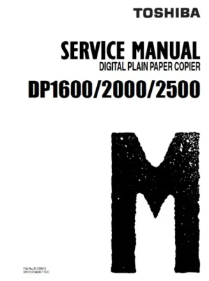 Toshiba dp1600 dp2000 dp2500 service manual cover