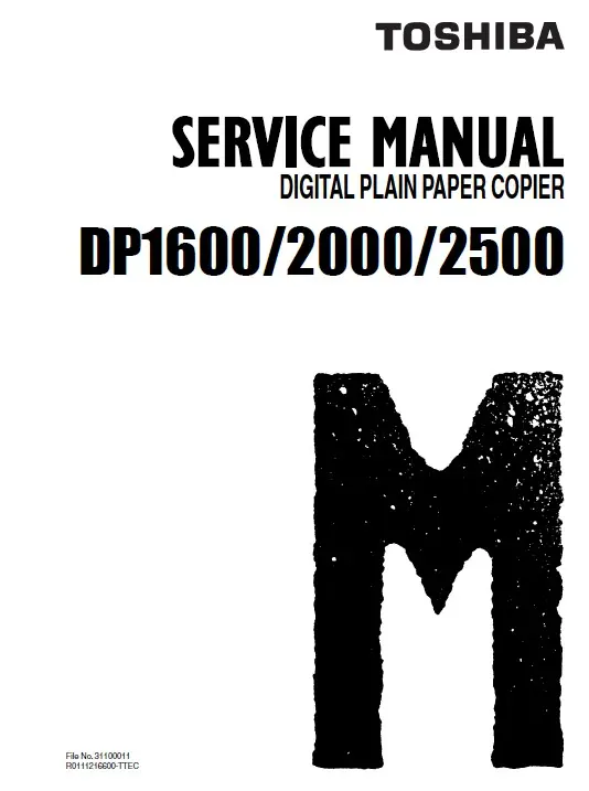 Toshiba dp1600 dp2000 dp2500 service manual cover