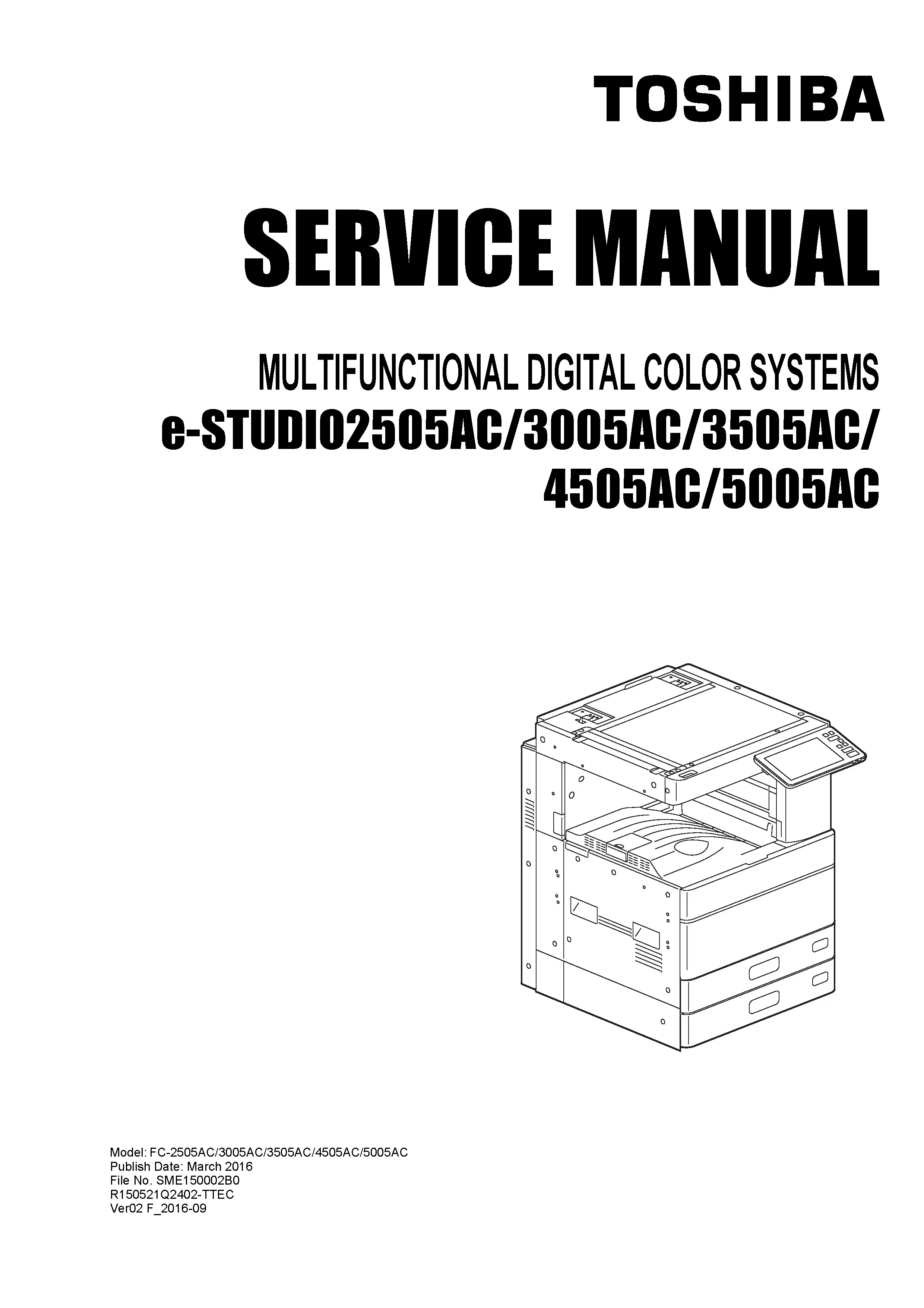 Toshiba e studio 2505ac 3005ac 3505ac 4505ac 5005ac service manual cover