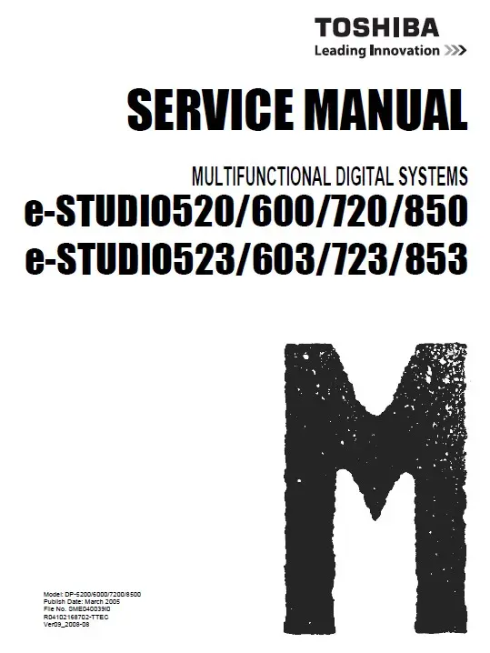 Toshiba e studio 523 623 723 853 service manual cover