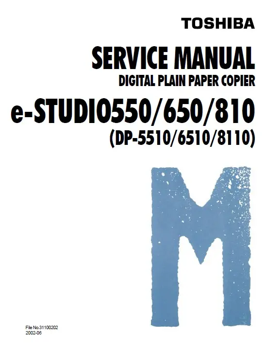 Toshiba e studio 550 650 810 service manual cover