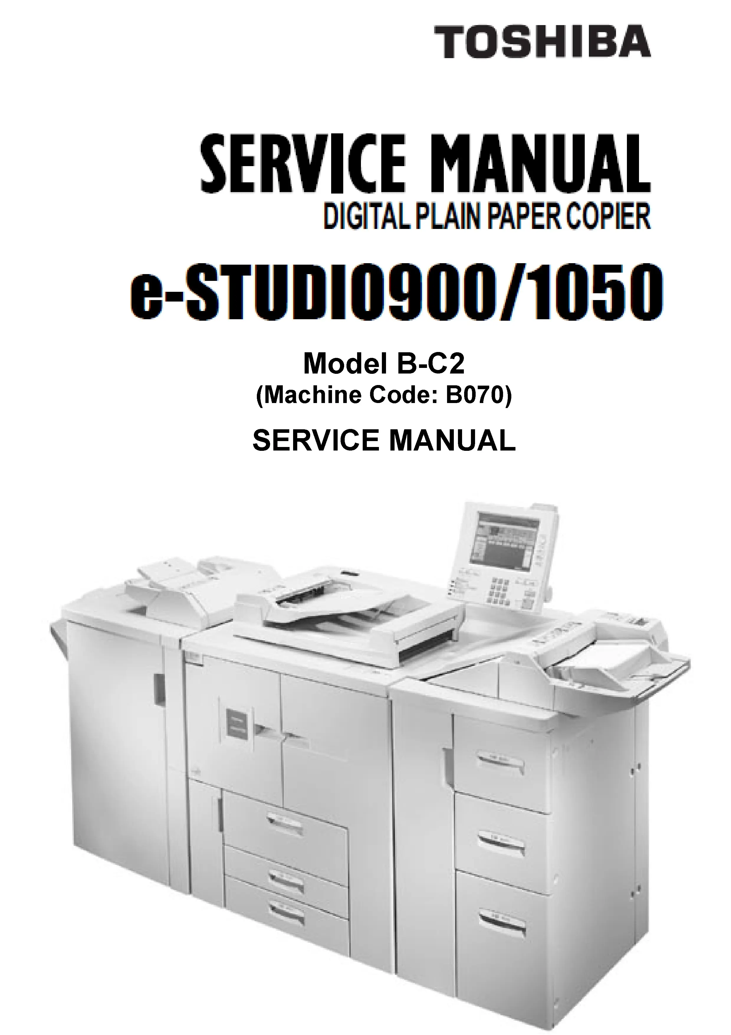 Toshiba e studio 900 1050 service manual cover