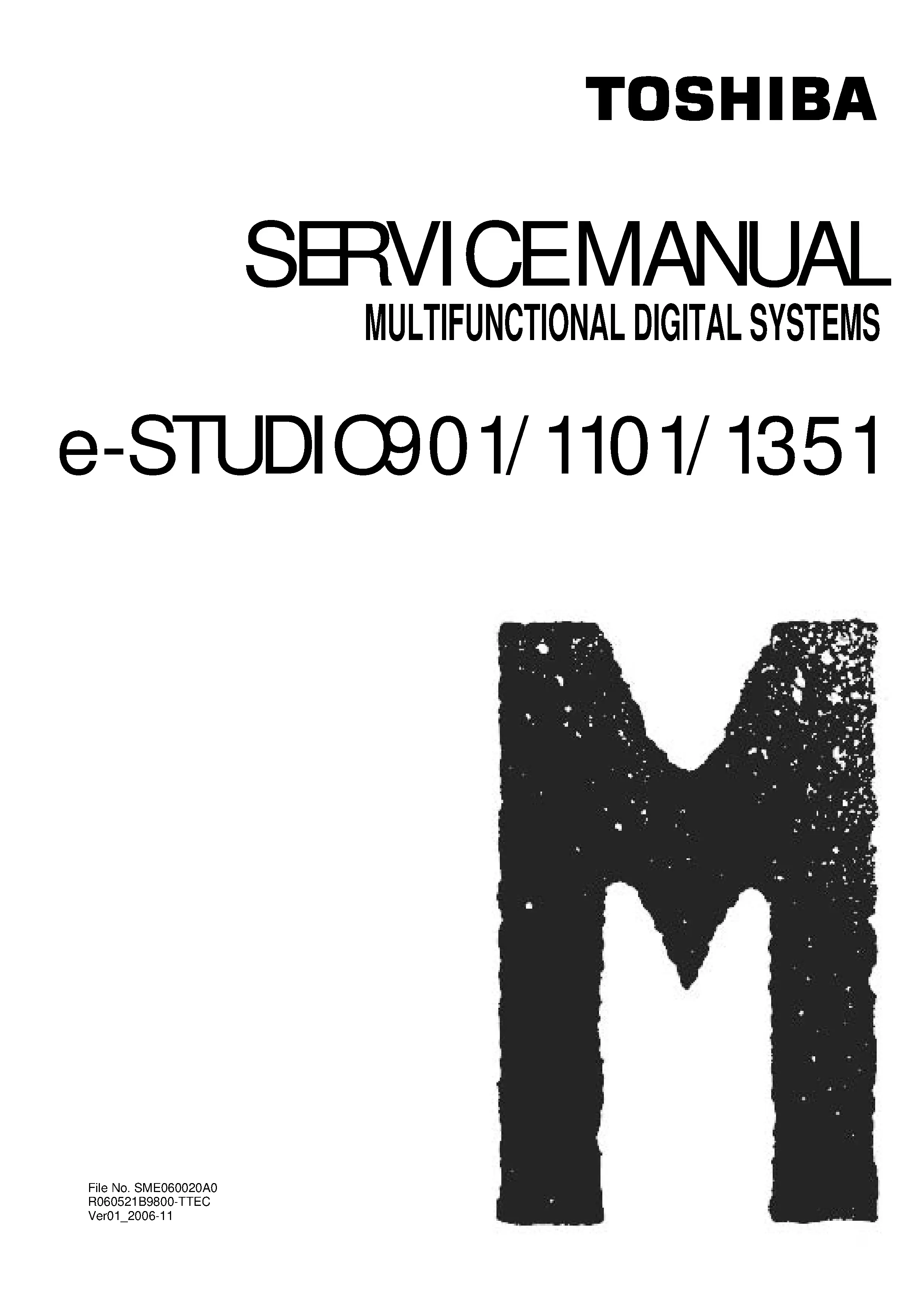 Toshiba e studio 901 1101 1351 service manual cover
