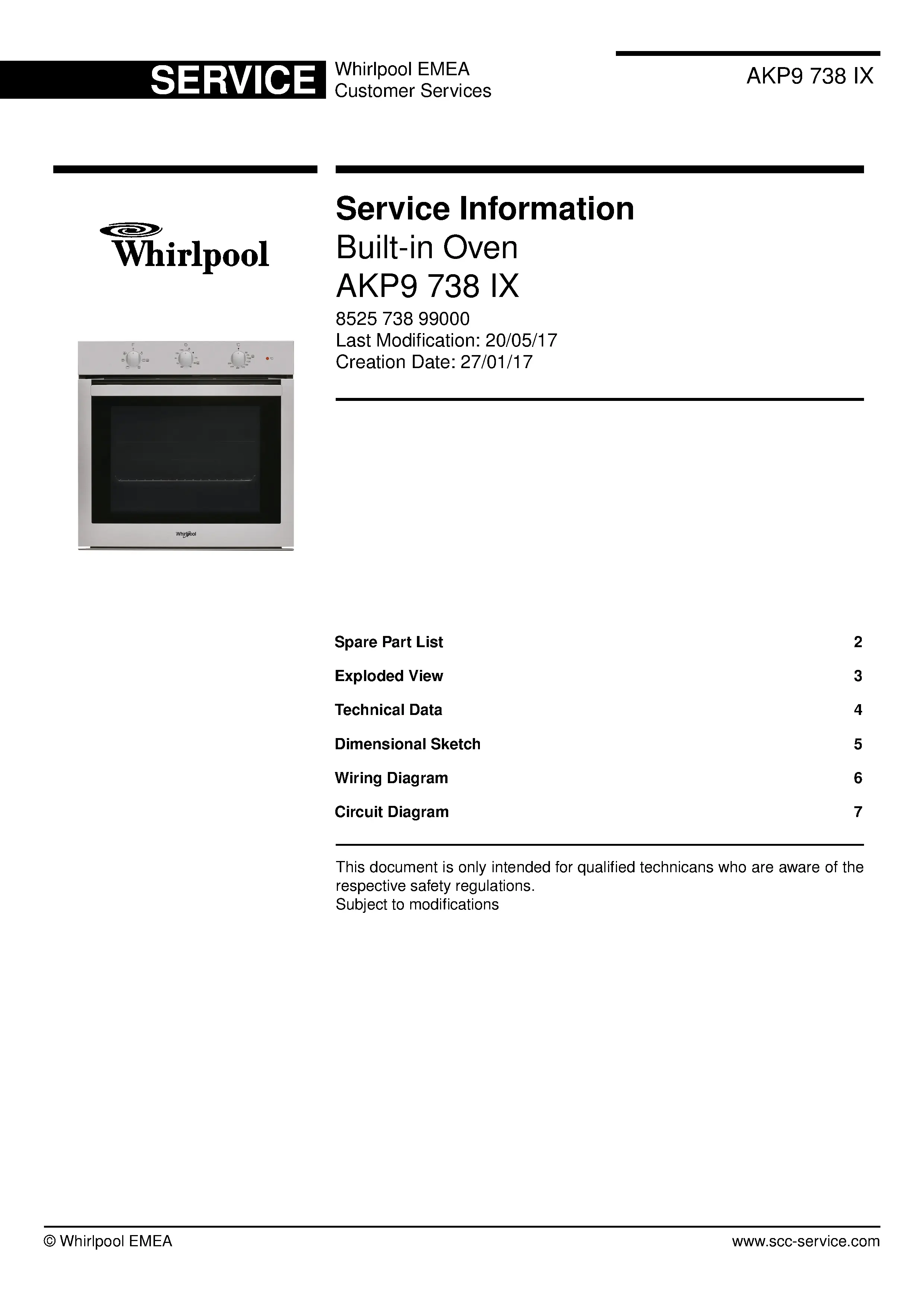 Whirlpool akp9 738 ix service manual cover